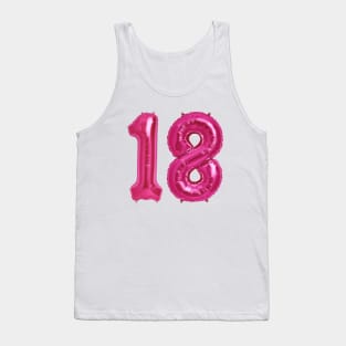 Hot Pink 18th Birthday Metallic Helium Balloons Numbers Tank Top